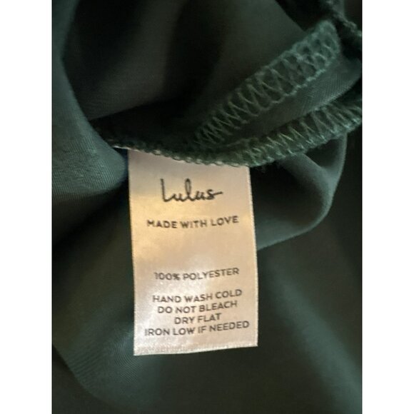 Lulus Fall In Love Forest Green Midi Wrap Dress Size Small - Picture 5 of 8